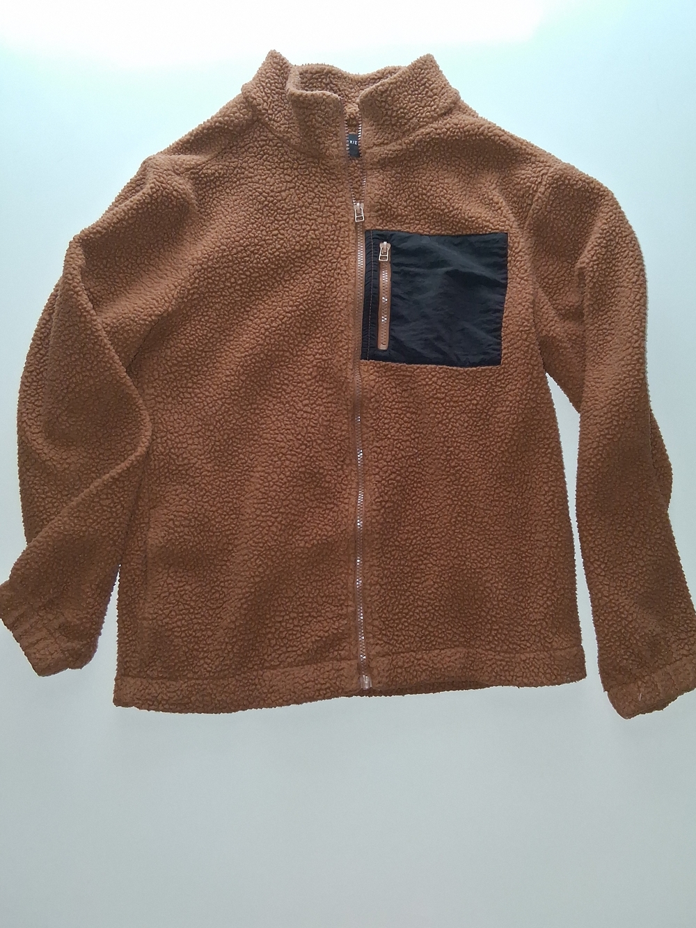 No Boundaries Brown Sherpa Jacket with Black Label